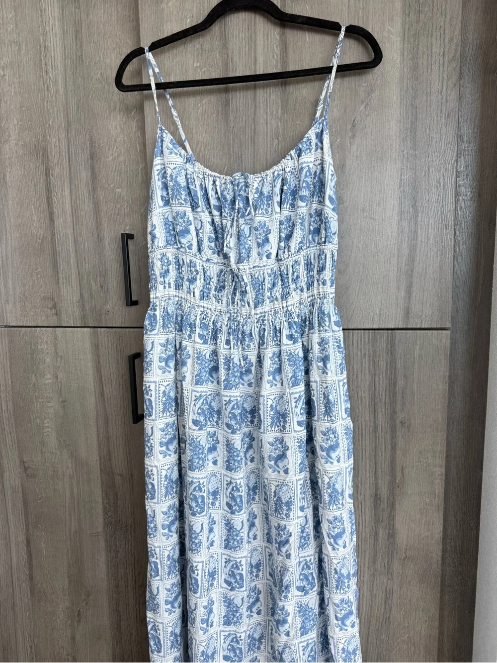 Abercrombie & Fitch Blue and White Printed Maxi Dress